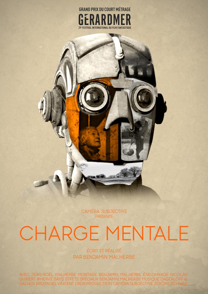 Affiche du court métrage Charge Mentale, Grand Prix du court métrage au Festival de Gérardmer 2022 – montage son, sound design et mixage par Vincent Drux